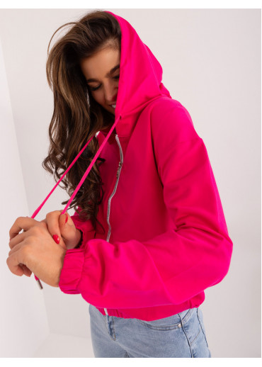 Fuchsiovo ružová mikina s kapucňou