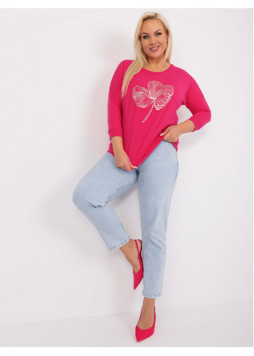 Fuchsiovo ružové tričko s potlačou