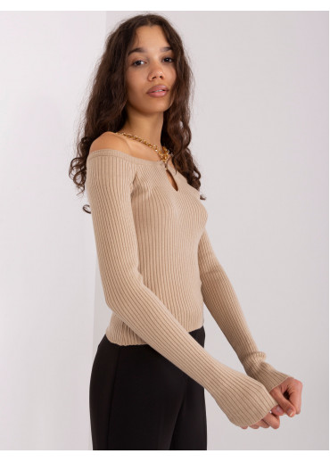 Béžovo hnedý pulóver