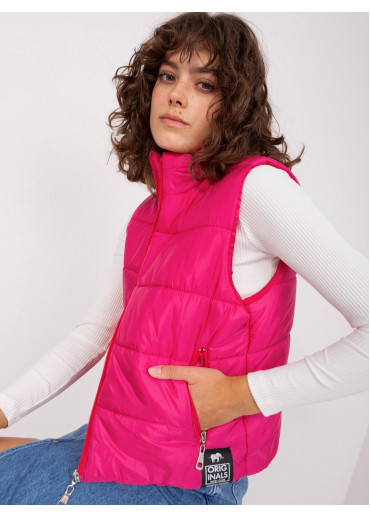 Fuchsiovo ružová bunda bez rukávov