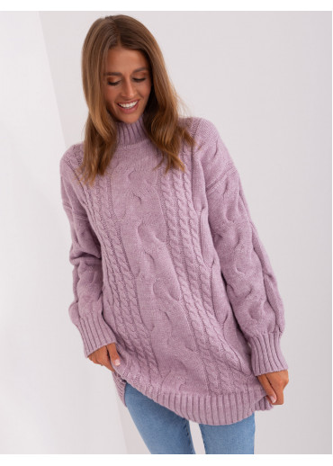 Fialový predĺžený sveter