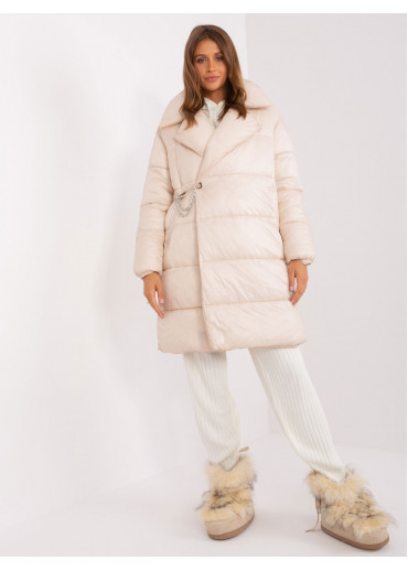 Béžovo hnedá prešívaná bunda