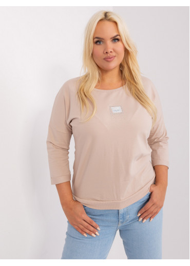 Béžovo hnedé tričko s 3/4 rukávom