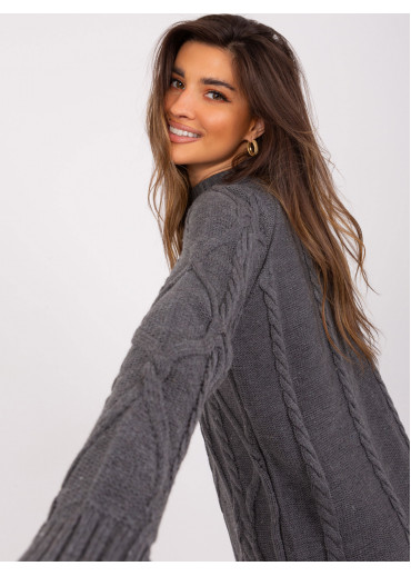 Tmavosivý predĺžený sveter