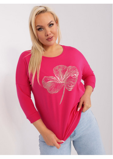 Fuchsiovo ružové tričko s potlačou