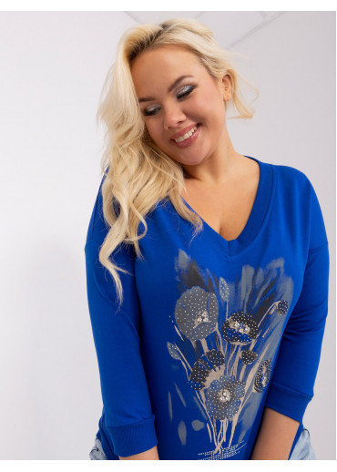 Kobaltovo modré tričko s potlačou