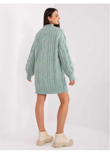 Svetlozelený predĺžený sveter