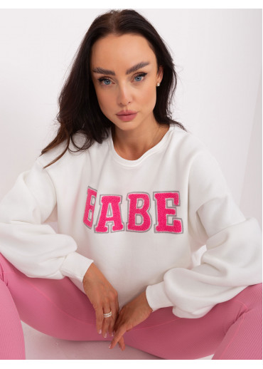 Smotanovo biela mikina s nápisom