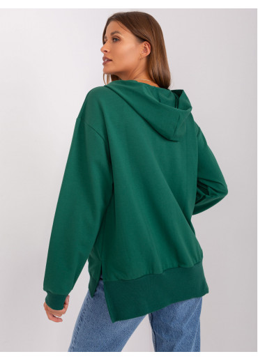 Tmavozelená mikina s kapucňou