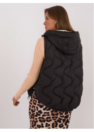 Čierna dámska prešívaná vesta