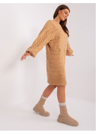 Karamelovo hnedý predĺžený sveter