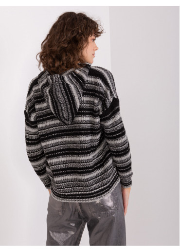 Tmavosivý sveter s kapucňou