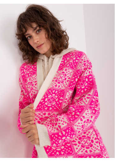 Fuchsiovo ružový kardigán