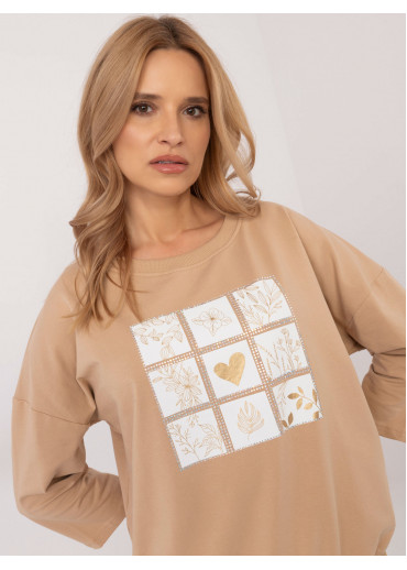 Hnedá dámska mikina s potlačou