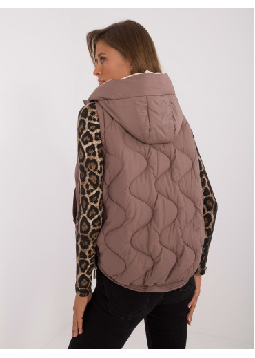 Hnedá dámska prešívaná vesta