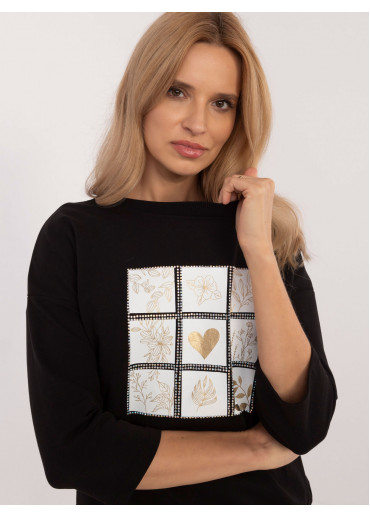 Čierna dámska mikina s potlačou