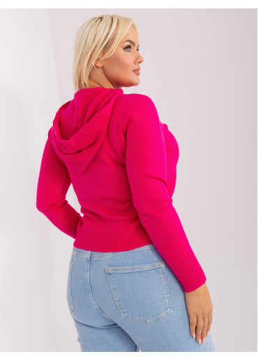 Fuchsiovo ružový pulóver s kapucňou