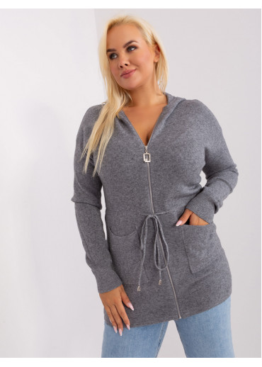 Tmavosivý sveter s kapucňou