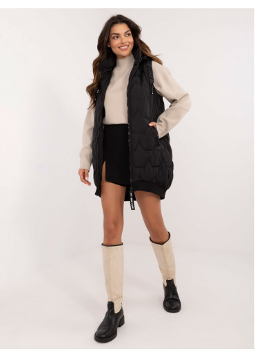 Čierna prešívaná vesta bez rukávov