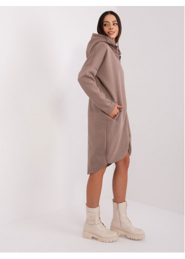 Béžovo hnedá predĺžená mikina