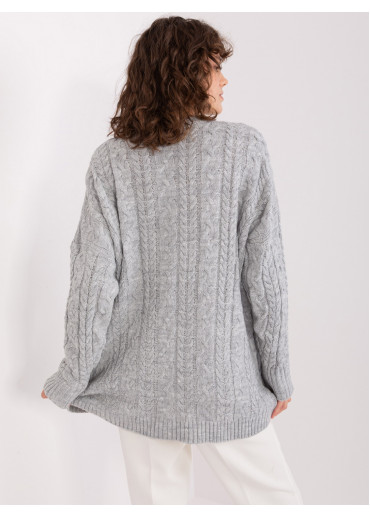 Sivý predĺžený pulóver