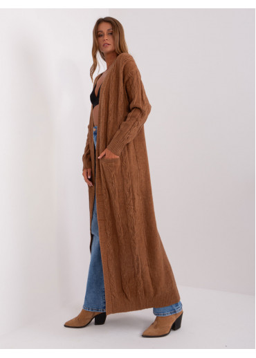 Hnedý dlhý kardigán
