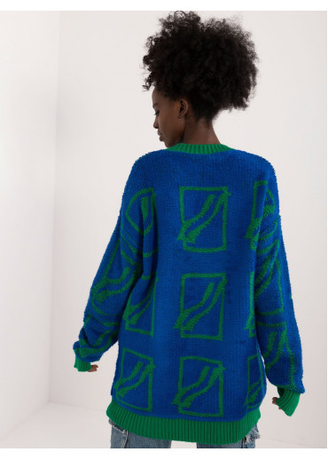 Modrý dámsky oversize sveter