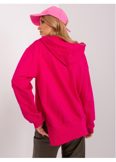 Fuchsiovo ružová mikina s kapucňou