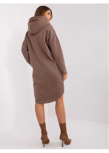 Hnedá predĺžená mikina