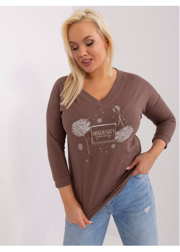 Hnedé tričko s potlačou