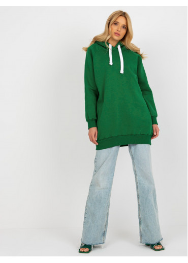 Tmavozelená mikina s kapucňou