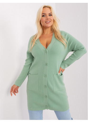 Svetlozelený predĺžený sveter