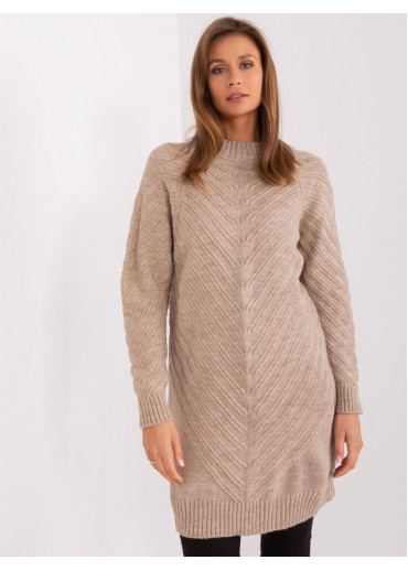 Kapučínovo hnedý predĺžený pulóver