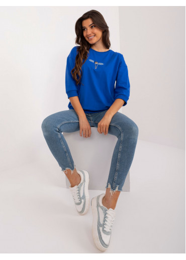 Kobaltovo modré dámske tričko