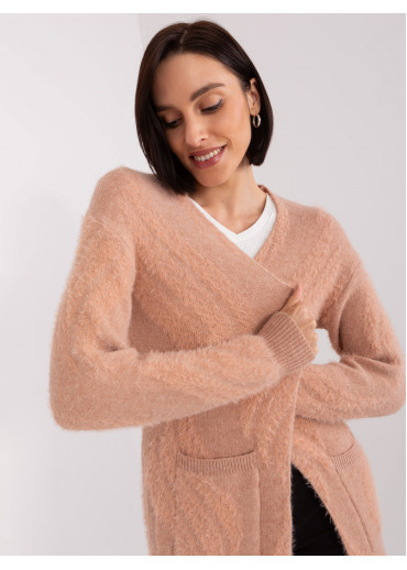 Broskyňovo ružový kardigán