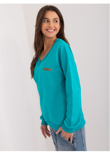 Mätovo zelené dámske tričko s dlhým rukávom