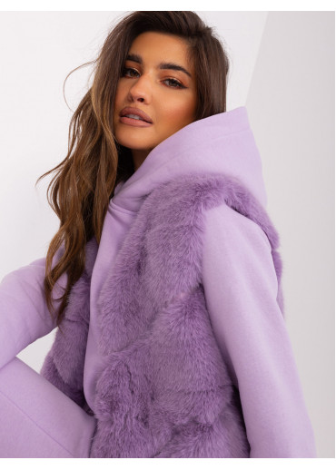 Fialová kožušinová vesta