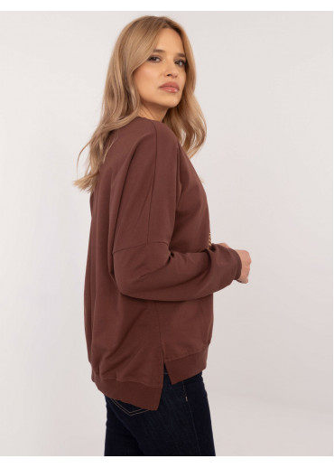 Hnedá dámska mikina s potlačou