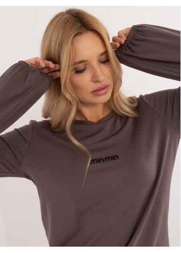 Smotanovo biele dámske tričko s dlhým rukávom