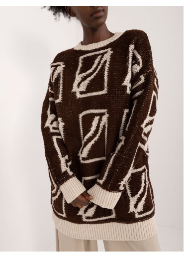 Tmavohnedý dámsky oversize sveter