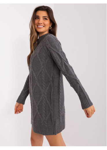 Tmavosivý predĺžený sveter