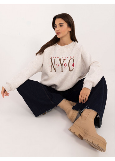 Béžovo hnedá dámska oversize mikina