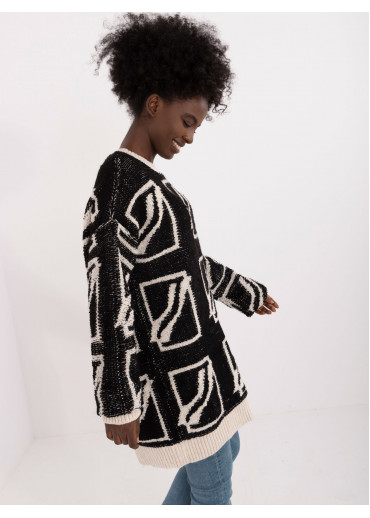 Čierny dámsky oversize sveter