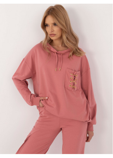 Tmavopúdrovo ružová nadčasová tepláková súprava