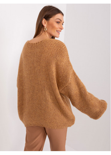 Hnedý pletený pulóver