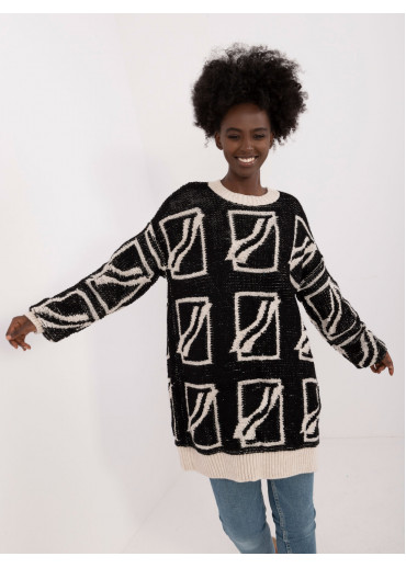 Čierny dámsky oversize sveter