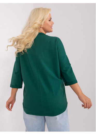 Tmavozelené tričko s 3/4 rukávom