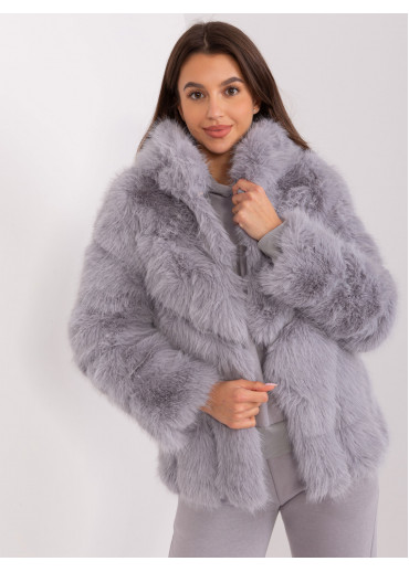 Sivá kožušinová bunda