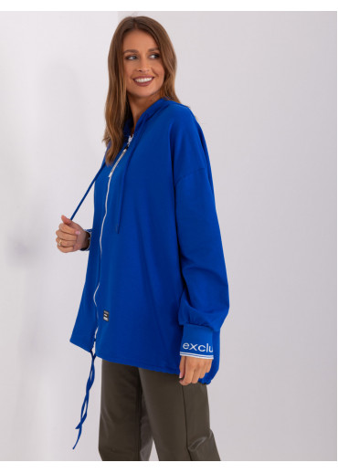 Kobaltovo modrá mikina s kapucňou