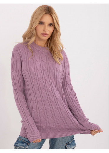 Fialový dámsky predĺžený sveter